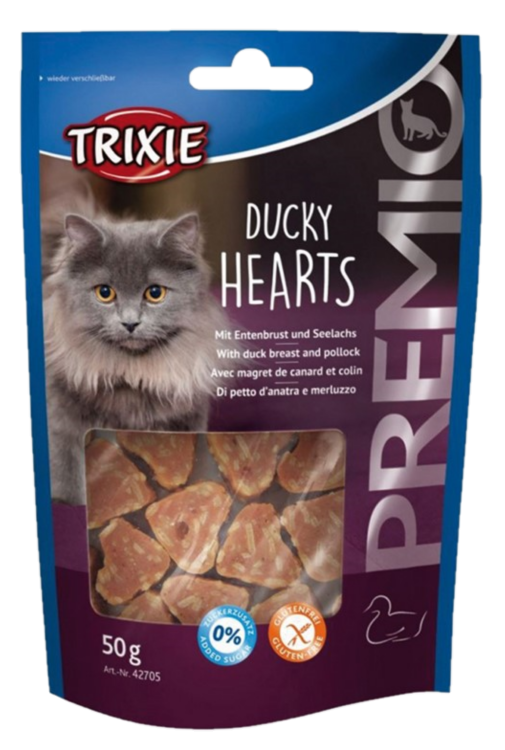 Trixie Premio Ducky Hearts godbiter for katter 50g - Katt - Kattegodteri & kattegress - Belønningsgodbiter katt - Trixie
