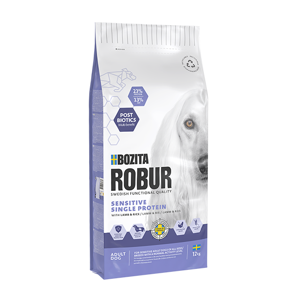Bozita Robur Adult Sensitive Single Protein Lam 12 kg - Hund - Hundefôr & hundemat - Tørrfôr for hund - Bozita Robur