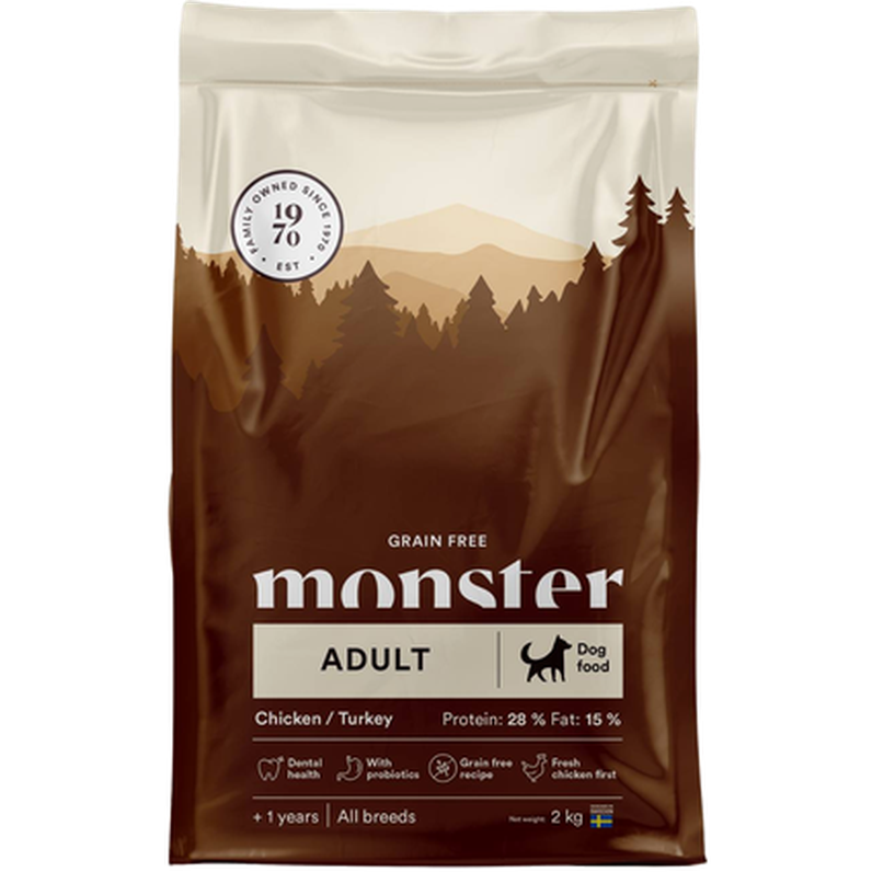 Monster Pet Food Dog Original Grain Free Adult All Breed kylling og kalkun 12 kg - Hund - Hundefôr & hundemat - Tørrfôr for hund - Monster Pet Food