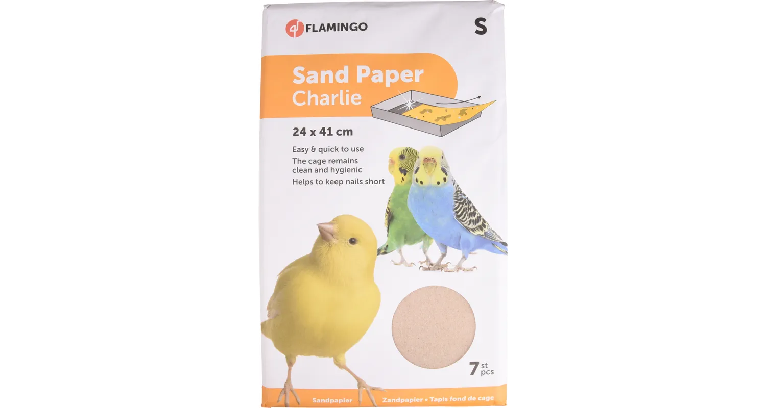 Flamingo Sandpapir 7-pakning 24x41 cm - Fugl - Bunnstrø & fuglesand - Redemateriale - Flamingo