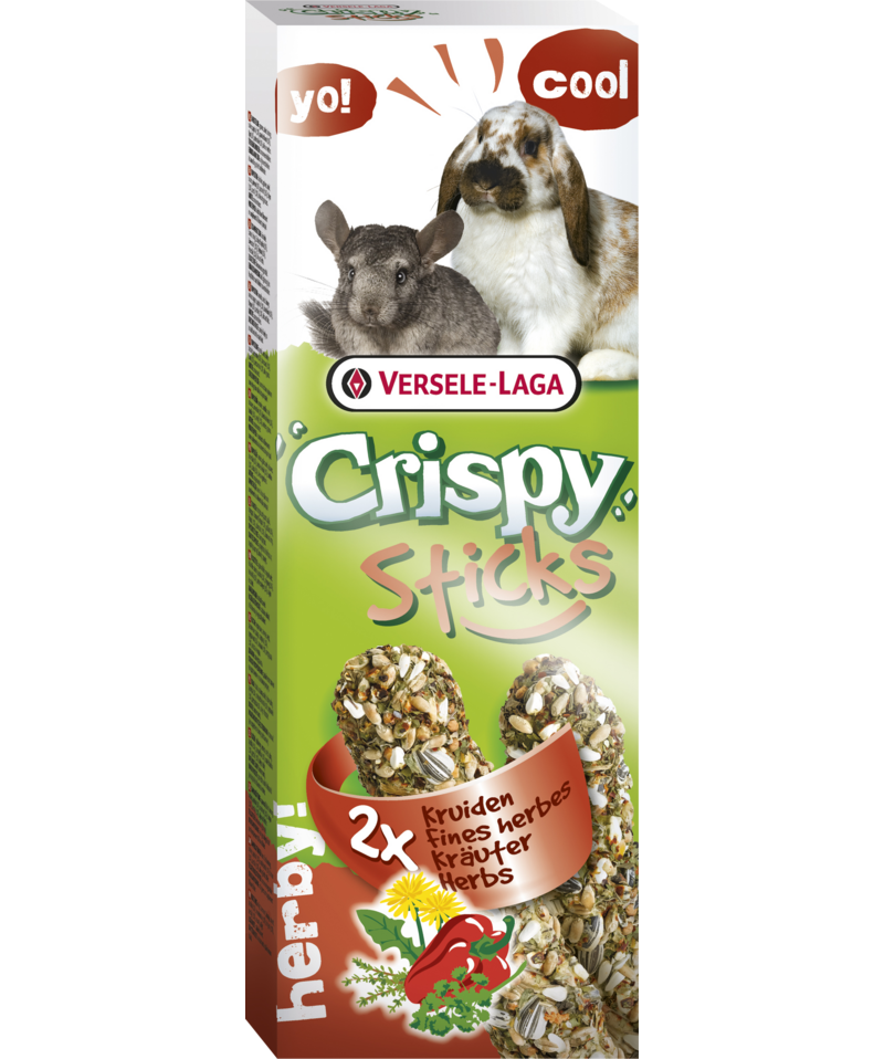 Versele-Laga CrispySticks Kanin-Marsvin Urter 2-pk. - Smådyr - Godbiter og gnagestenger - Frøstenger og Kräcker - Versele-Laga