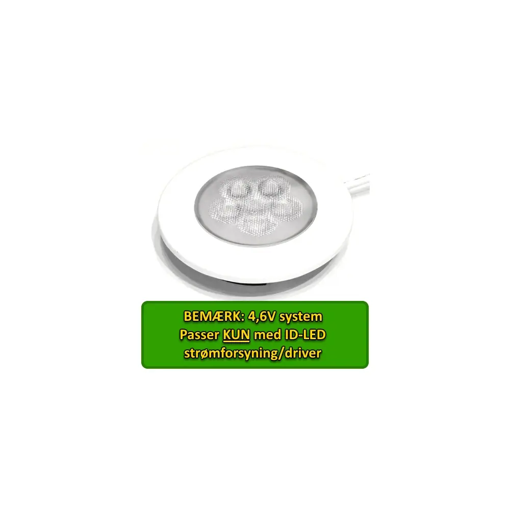Outlet: ID-LED Innfellingsspot 2,5W i 3000K, Ra95 - Hvit