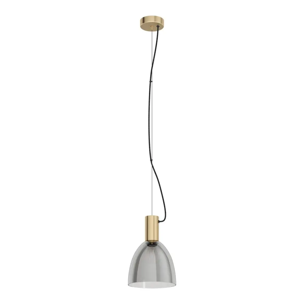 Outlet: EGLO Lebalio Pendel Lampe Til E27 i Røget Glas