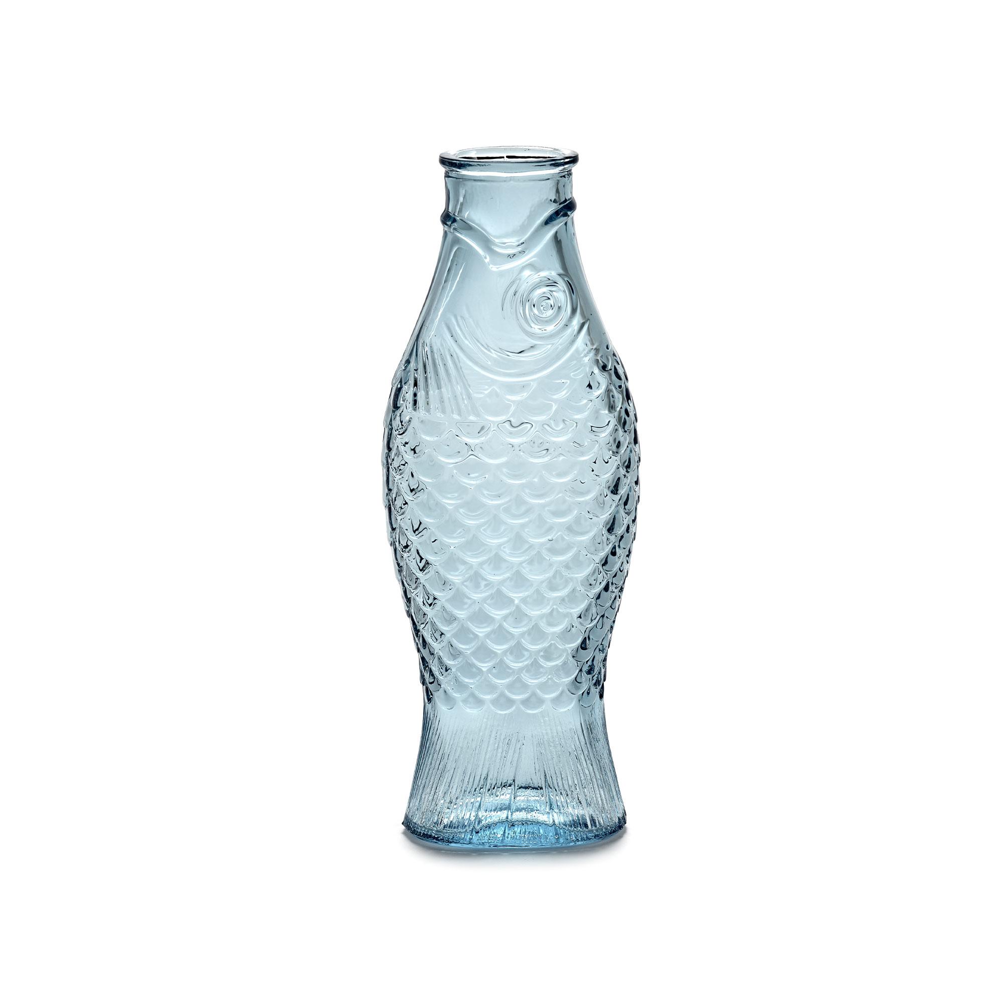 Serax Serax - Bottle 1L Fish&Fish L10,6 X W7,5 X H29 cm Blue - Karaffel - Paola Navone - Glass