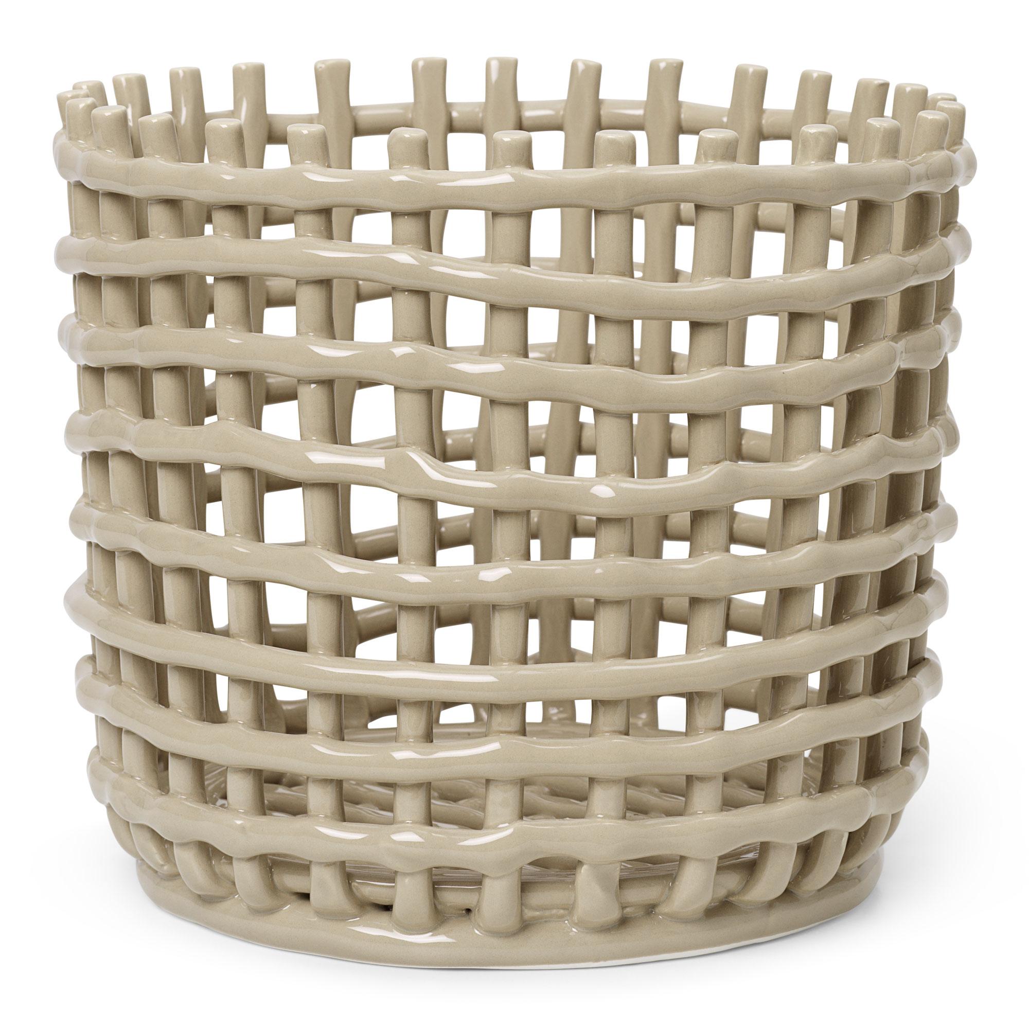 Ferm Living Ferm Living - Ceramic Basket Cashmere Large - Kurver og esker - Beige