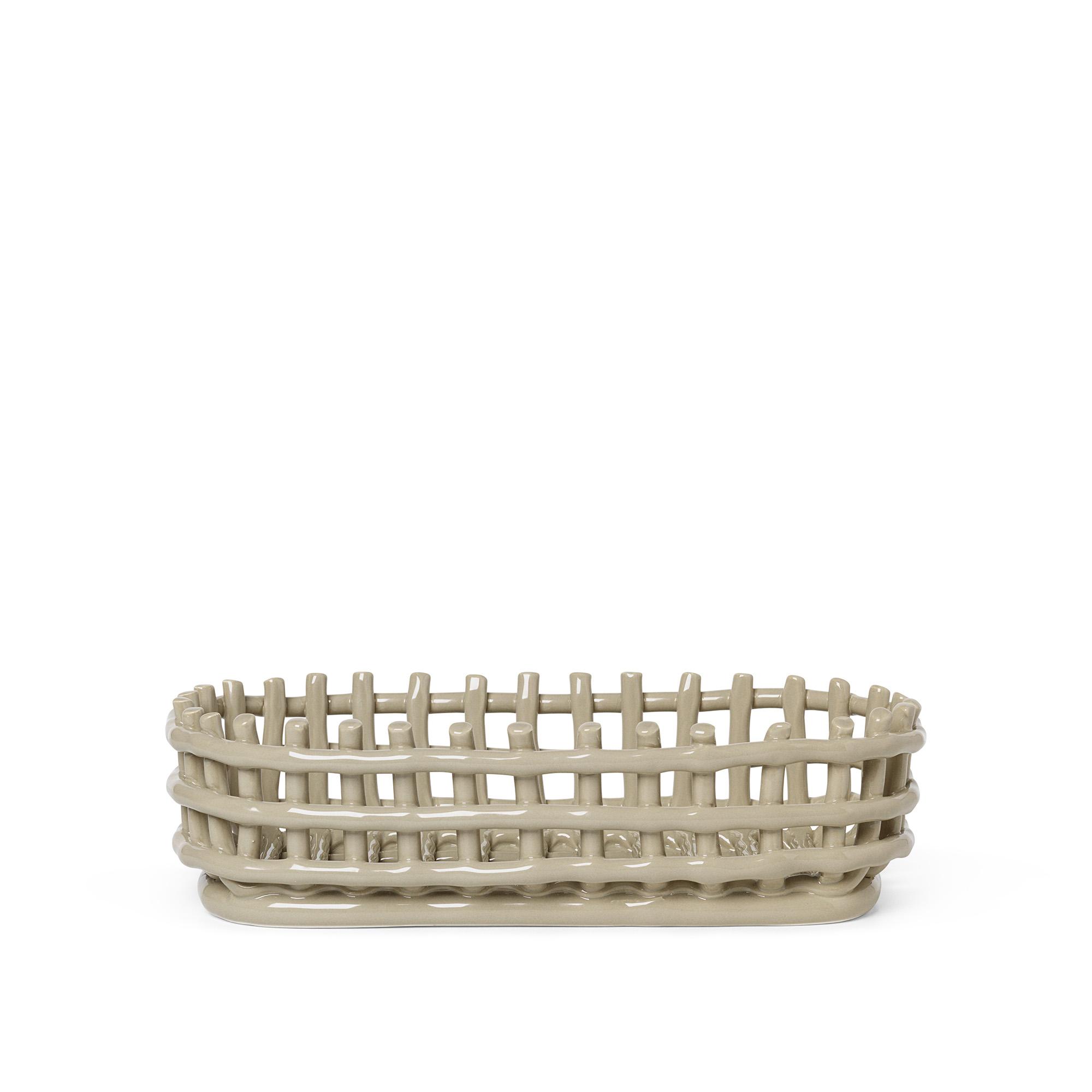 Ferm Living Ferm Living - Ceramic Basket Oval Cashmere - Kurver og esker - Beige