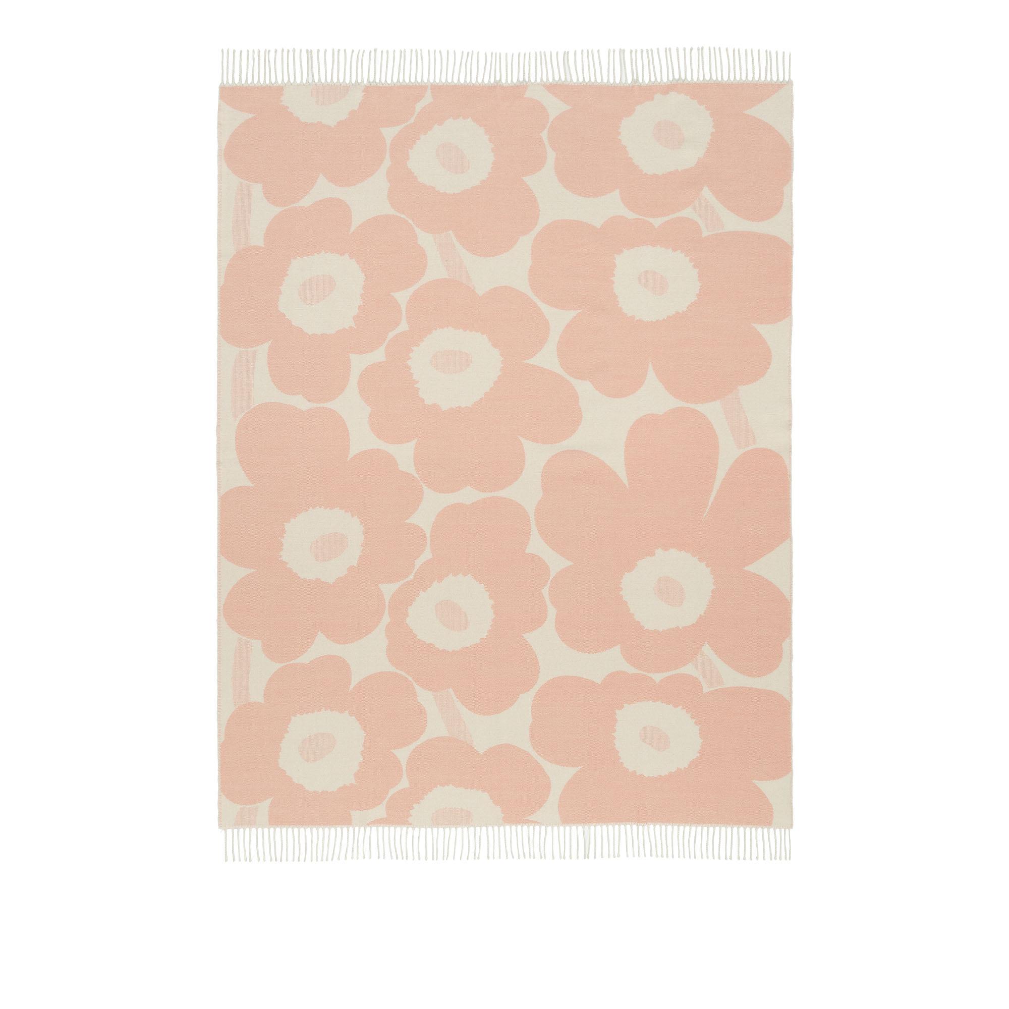 Marimekko Marimekko - Unikko jacquard pledd 130x180 cm pink - Pledd og tepper - Rosa - Bomull