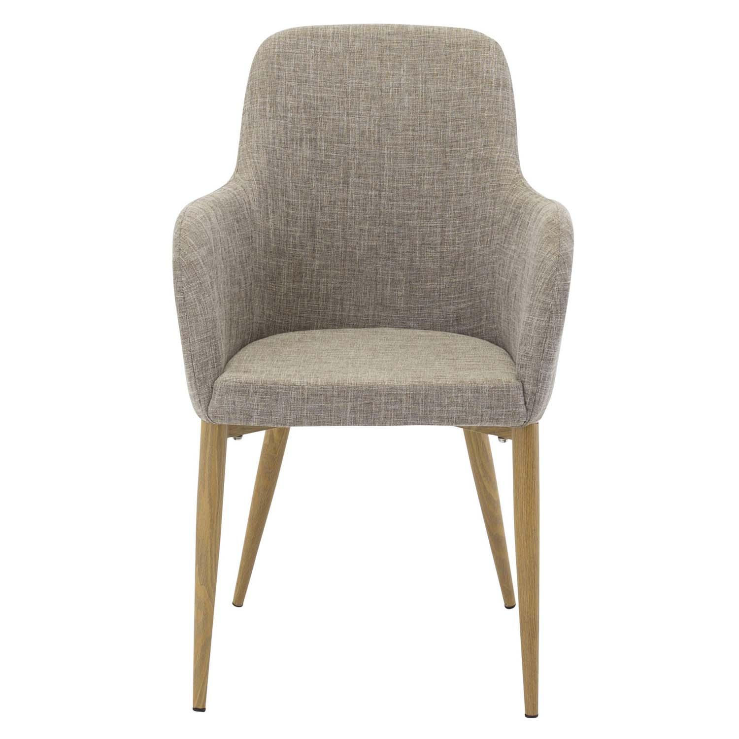 Venture Design VENTURE DESIGN Comfort spisebordsstol, med armlener - lys grå polyester og naturmetall