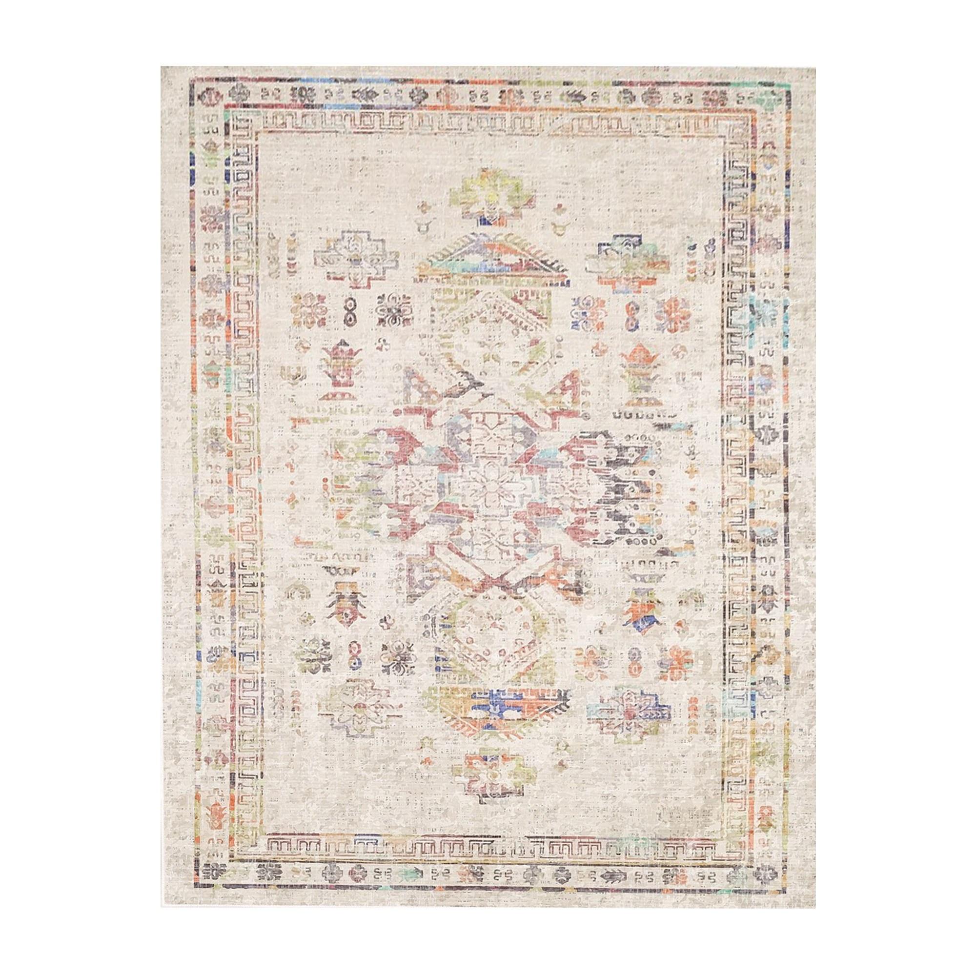 TEPPI WOOBTNY0245 mønstret teppe, rektangulært - krem/flerfarget bomull/chenille (160x230)
