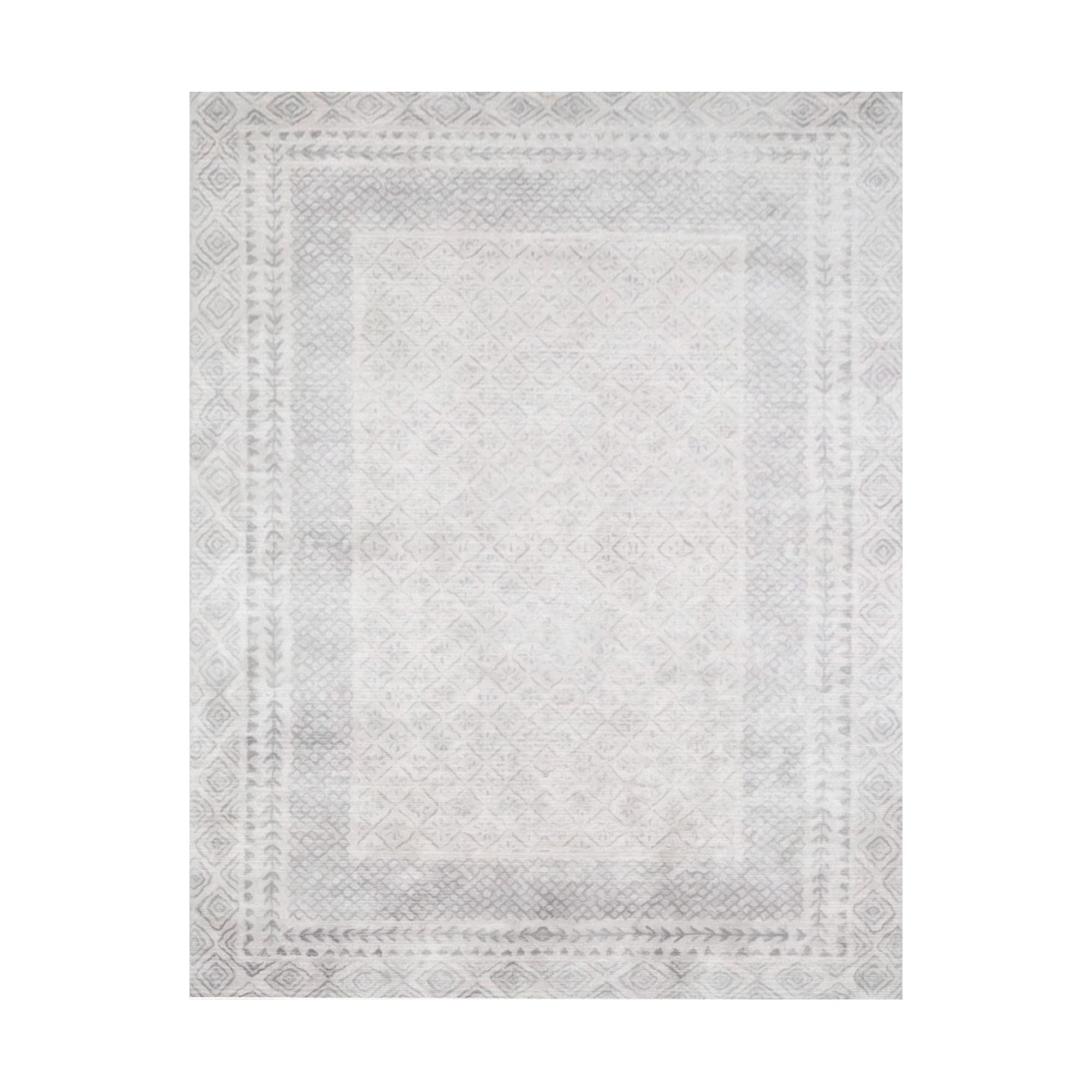 TEPPI WOOBTNY0248 mønstret teppe, rektangulært - grått/flerfarget bomull/chenille (120x180)