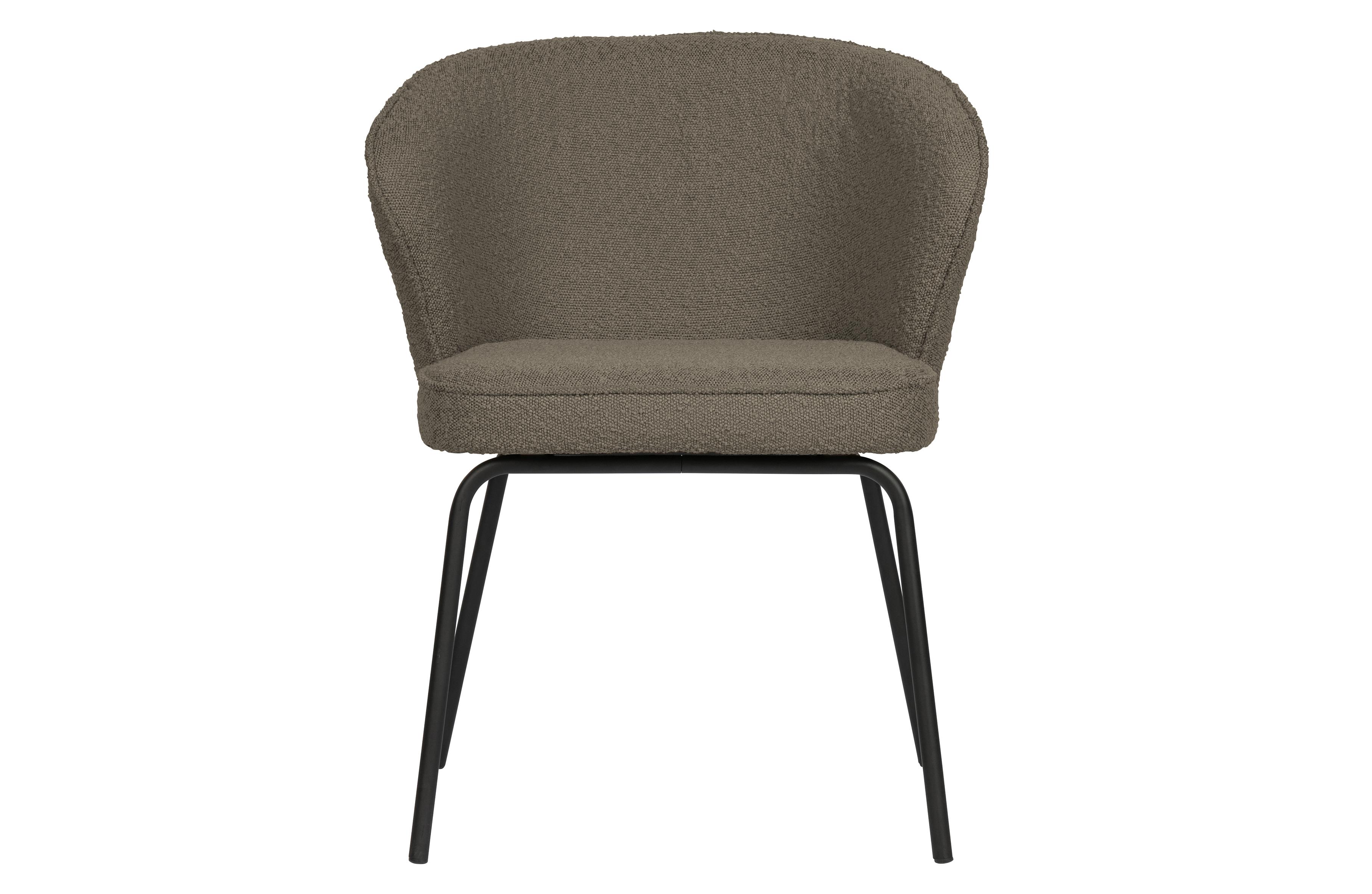 WOOOD WOOOD Admit spisebordstol - nougatfarget bouclé polyester og sort metall