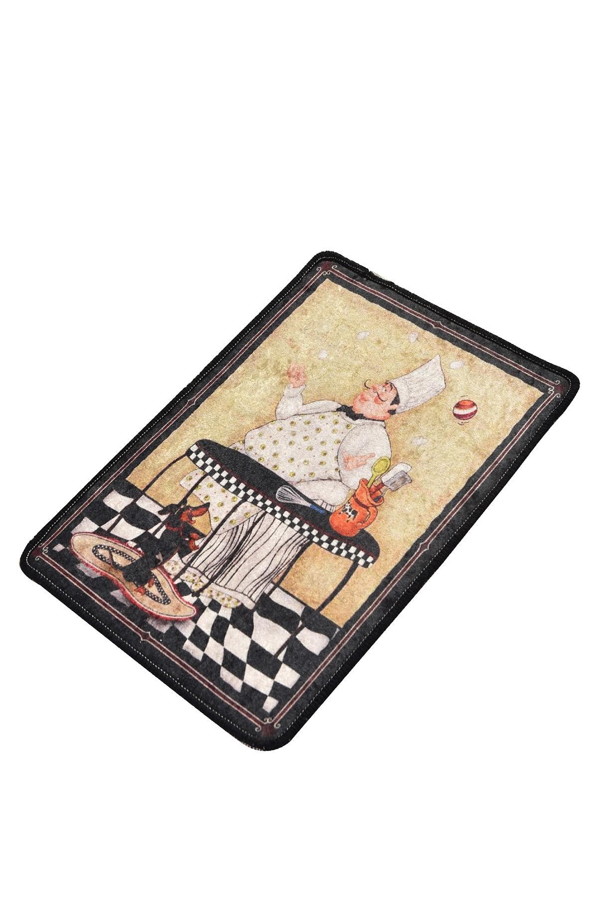 TEPPI Chef-teppe med mønster, rektangulært - flerfarget polyester (40x60)
