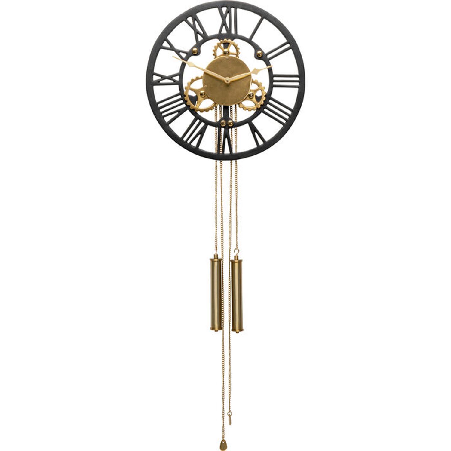 Kare Design KARE DESIGN Clockwork veggklokke - messing og sort aluminium (126x46)