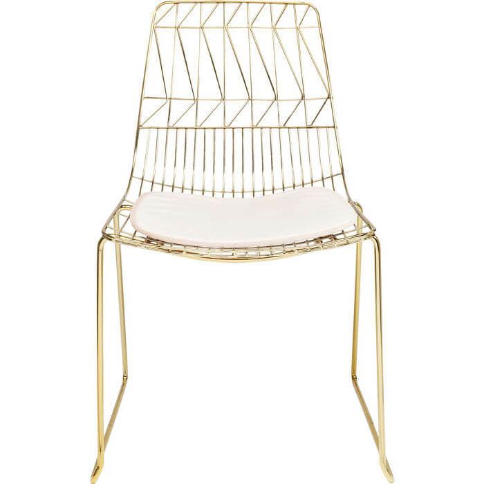 Kare Design KARE DESIGN Solo spisebordstol - gullfarget stål med lett kunstskinnpute