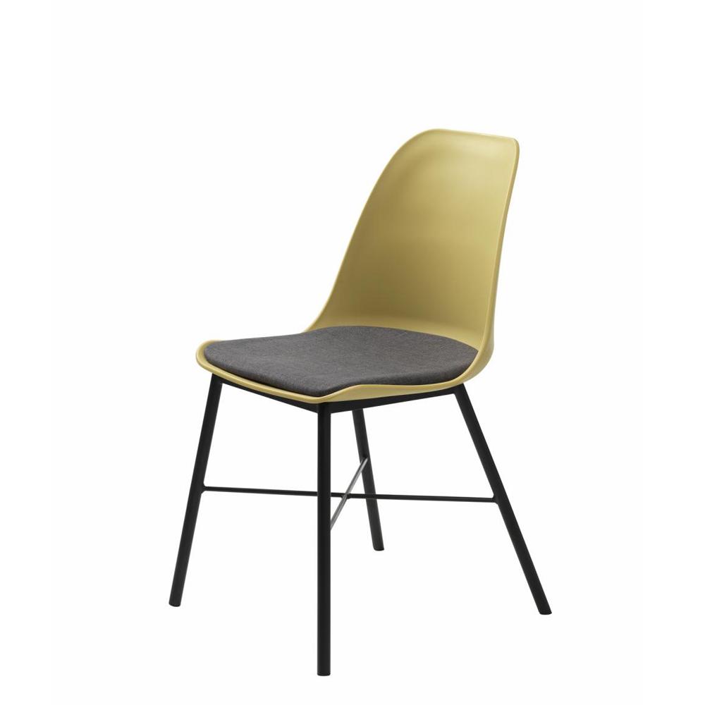 Unique Furniture UNIKE MØBLER Whistler spisestuestol - støvete gul polypropylen og sort metall