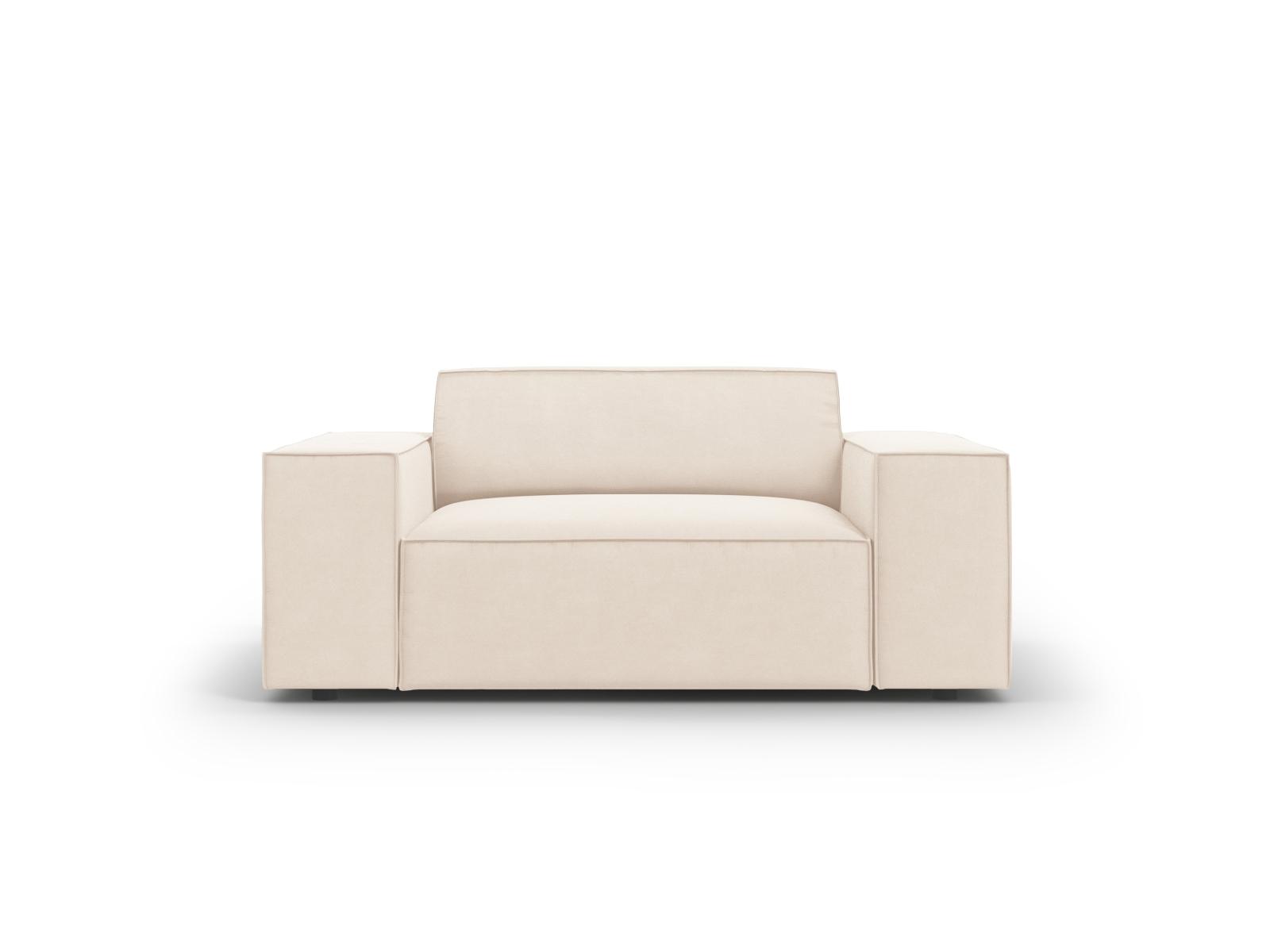 Micadoni MICADONI Jodie lenestol, m armlener, 1 sete - beige fløyel og sort plast
