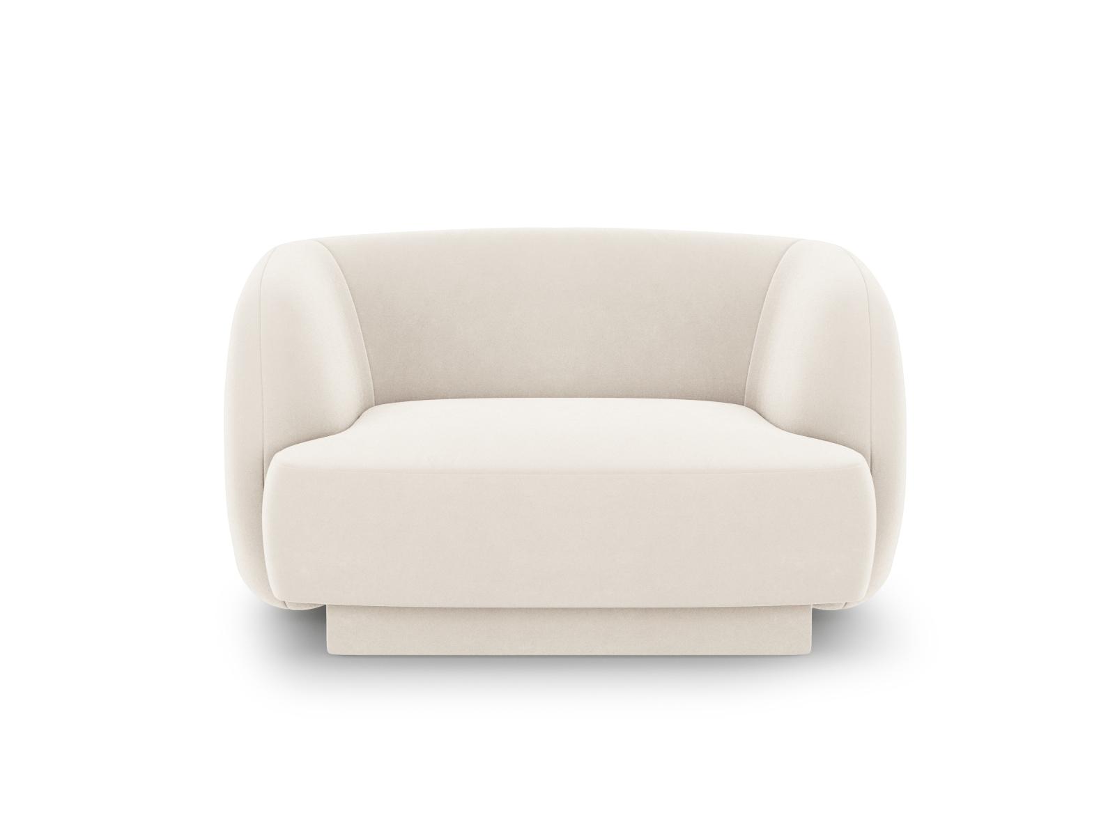 Micadoni MICADONI Miley lenestol, m armlener, 1 sete - beige fløyel og sort plast
