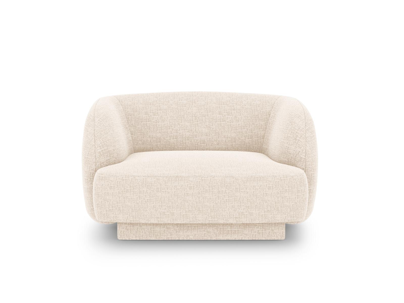 Micadoni MICADONI Miley lenestol, m armlener, 1 sete - beige chenille og sort plast