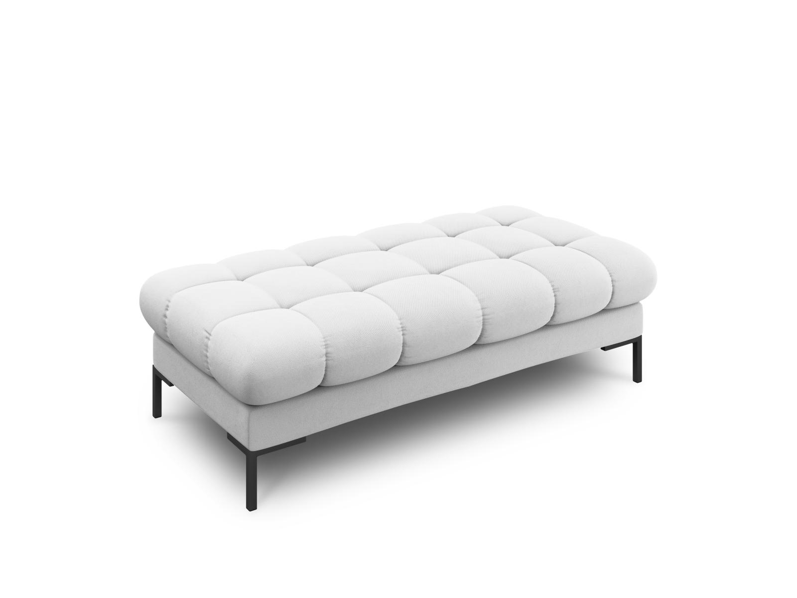 Micadoni MICADONI Mamaia benk,, 2 seter, rektangulær - grått stoff og svart metall (62x133x41)