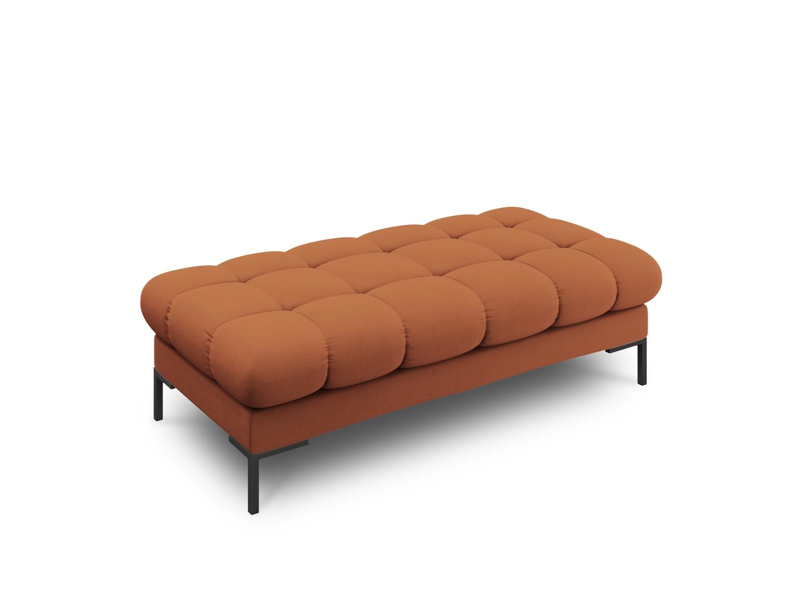 Micadoni MICADONI Mamaia benk,, 2 seter, rektangulær - brunt stoff og svart metall (62x133x41)