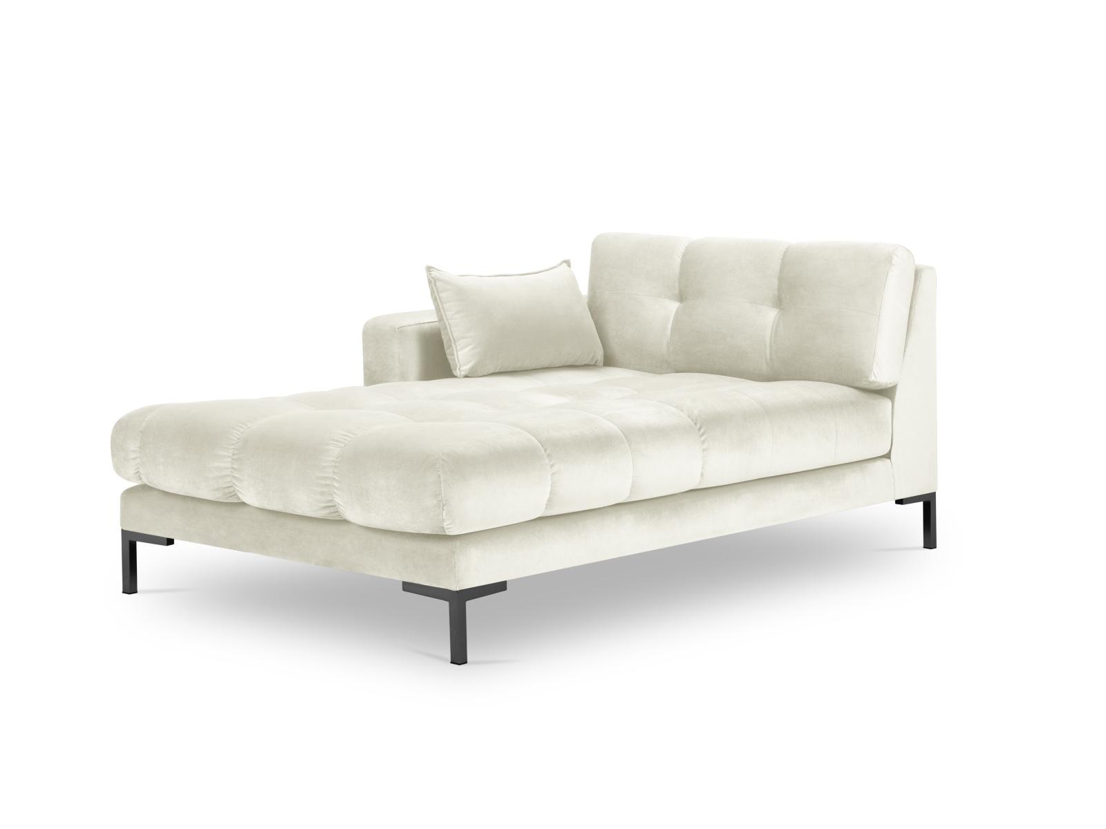 Micadoni MICADONI Mamaia sjeselong, venstre - beige fløyel og svart metall (185x102x75)