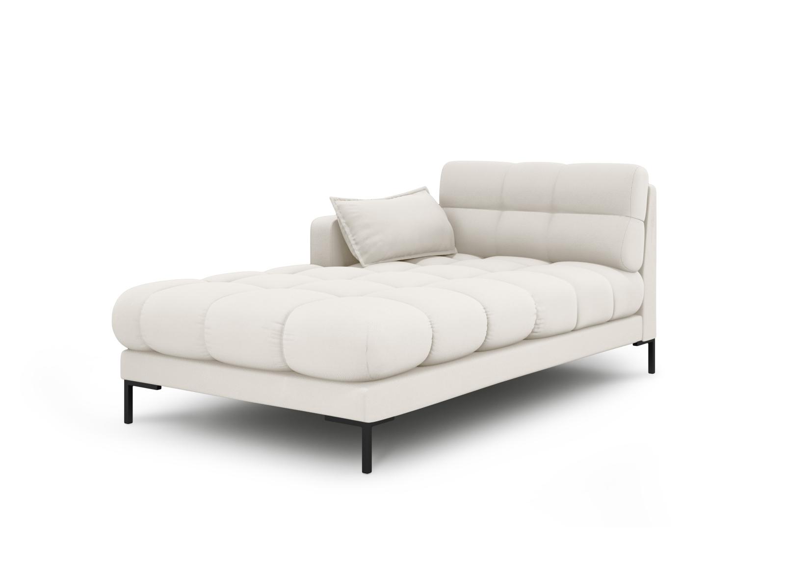 Micadoni MICADONI Mamaia sjeselong, venstre - beige stoff og svart metall (185x102x75)
