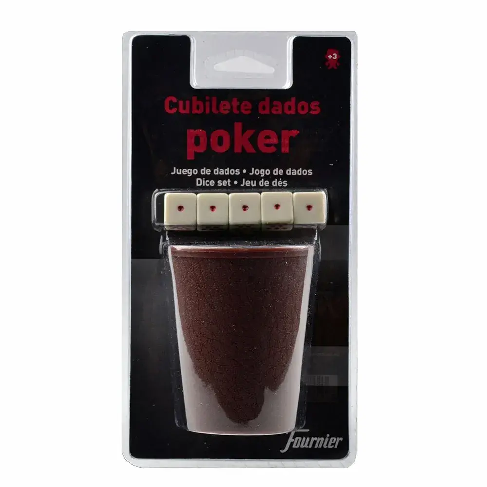 Fournier Fournier Terningspill Med 5 Pokerterninger Og Spillebrett