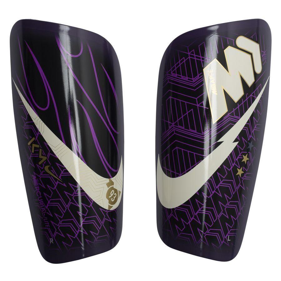 Nike Nike Leggbeskyttere Mercurial Lite Mbappé Personal Edition - Lilla/Svart/Metallisk gullmynt/Hvit