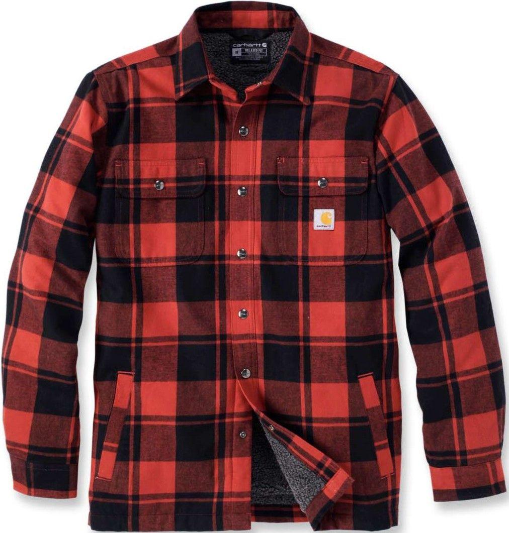 Carhartt Workwear Carhartt Workwear Carhartt M's Flannel Sherpa Lined Shirt Jacket Red Ochre