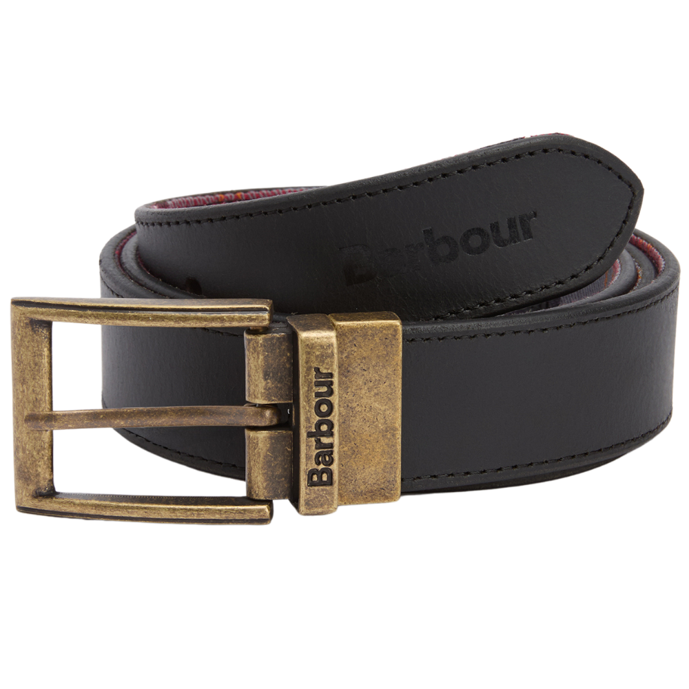 Barbour Barbour M's Reversible Tartan Leather Belt Black/Modern Tartan