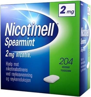 Nicotinell tyggegummi 2mg spearmint 204 stk
