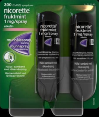Nicorette munnspray 1mg/sp frukt