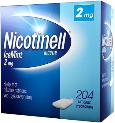 Nicotinell Tyggegummi 2mg Icemint 204 stk