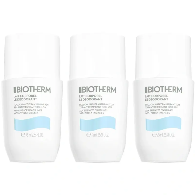 Biotherm Biotherm Lait Corporel Deodorant Roll-On (3 x 75 ml)