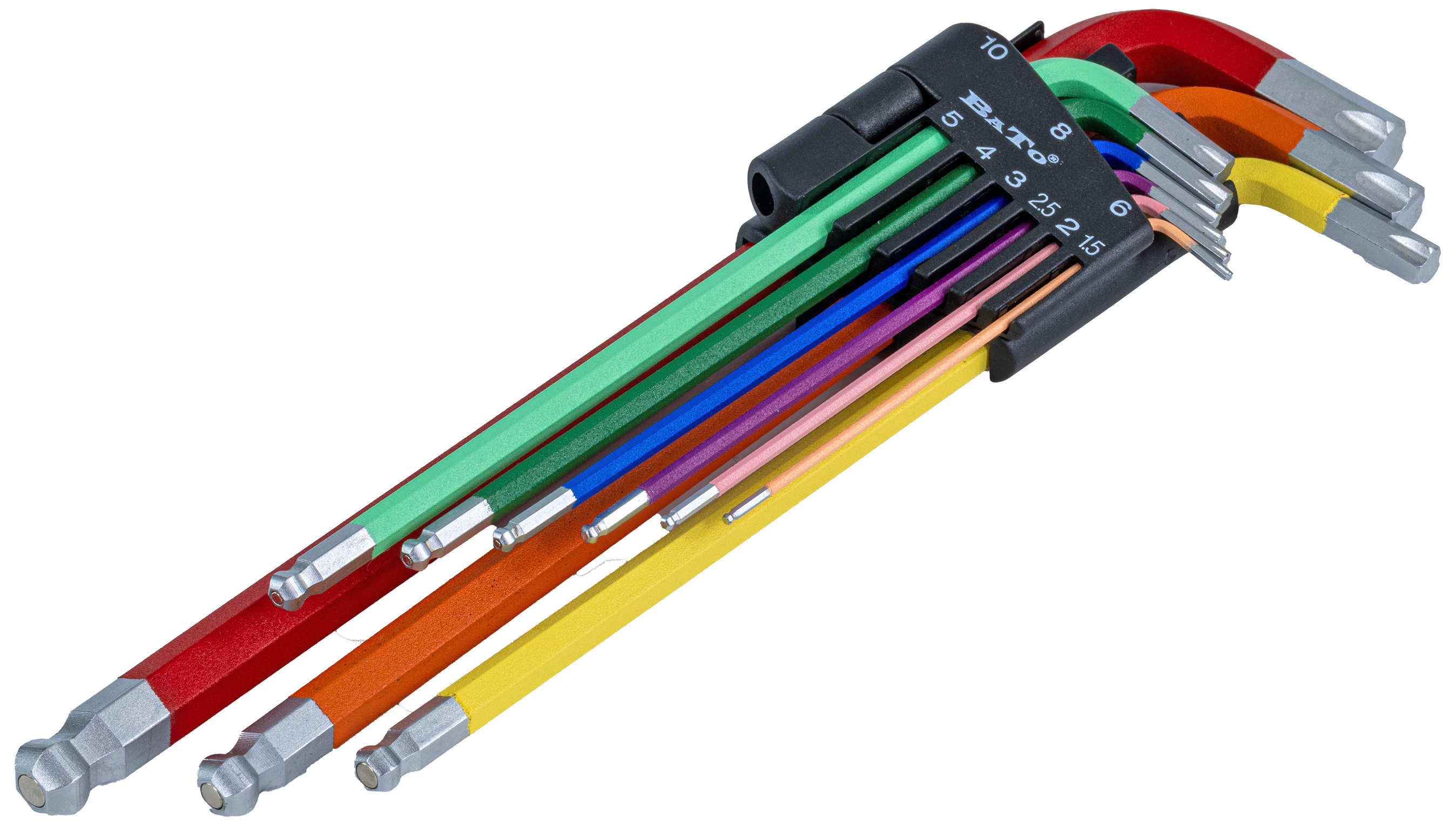 Bato Bato unbrakonøkkelsett fargede m/kule 1,5-10mm, 9 deler