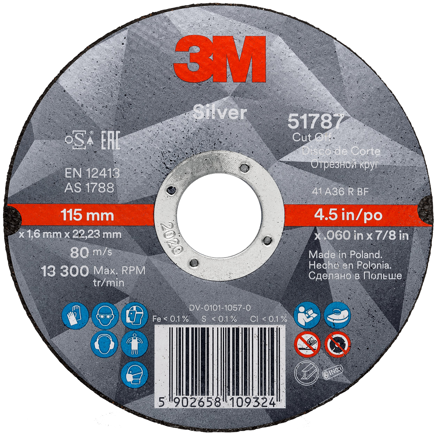 3M 3M Silver kappeskive T41 125Ã1,0mm