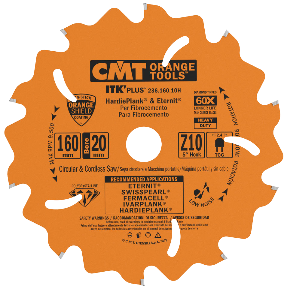 CMT PCD-blad 160x2,4x20 Z10 F