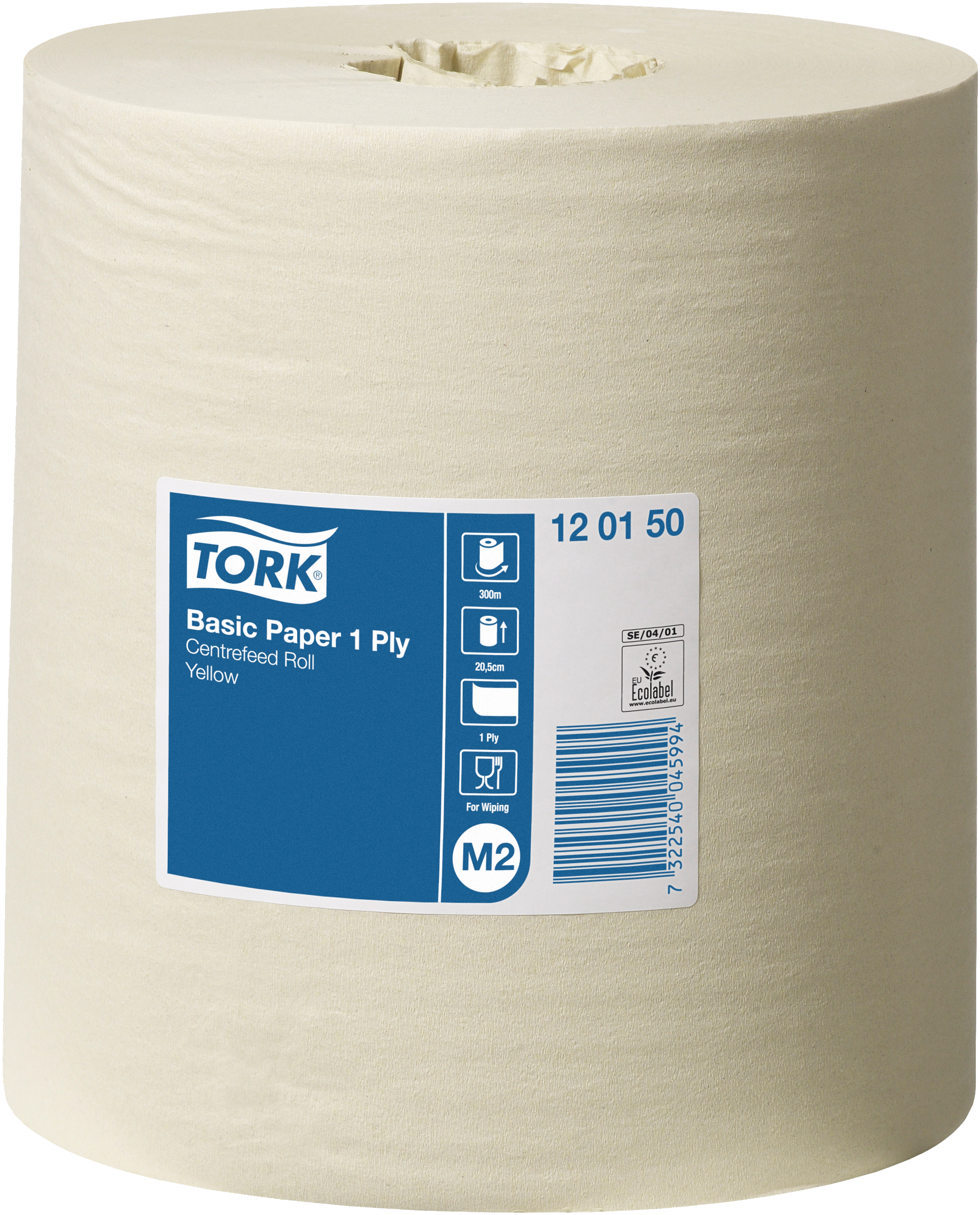Tork Tork håndklerull Basic M2 gul 300m, 6 ruller