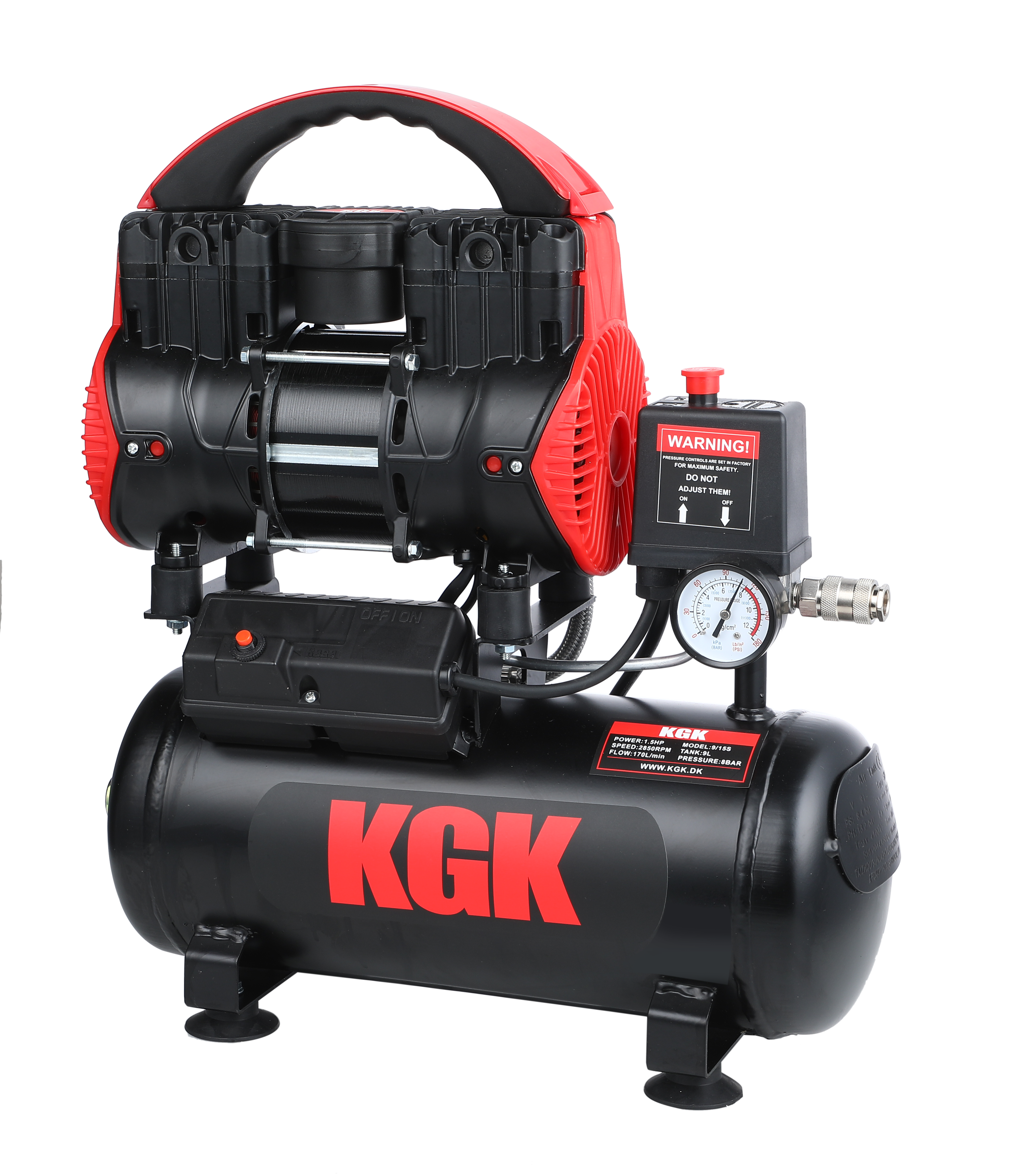 KGK Kompressor 9/15S oljefri 125ltr/min 1,5HK 230V