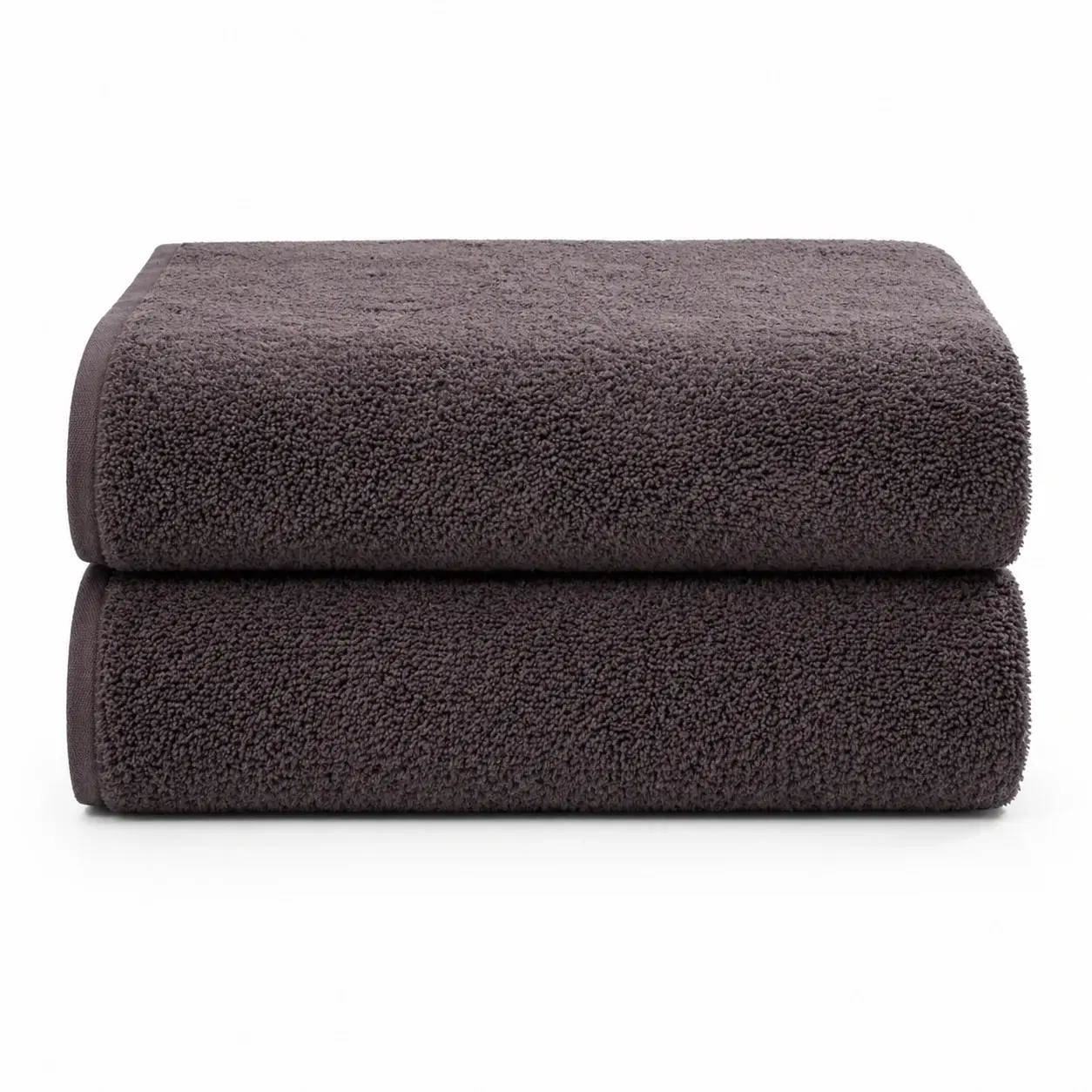 Nordisk tekstil Bomullshåndklær - 100% bomull - Badehåndklær 70x140 cm - 2-pak - Mørkegrå