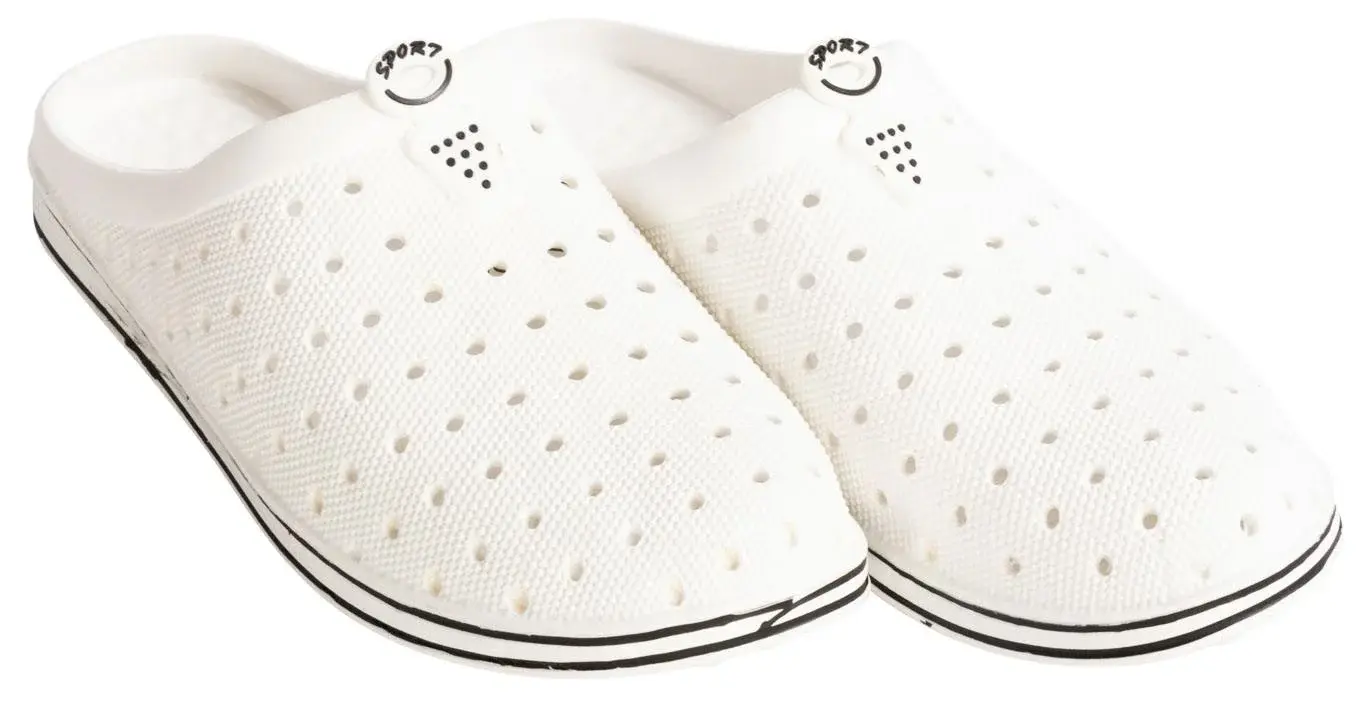 HOME-TEX Hvite Crocs sko - Str 36/37 - Unisex - Lettvektssko til fritidsbruk