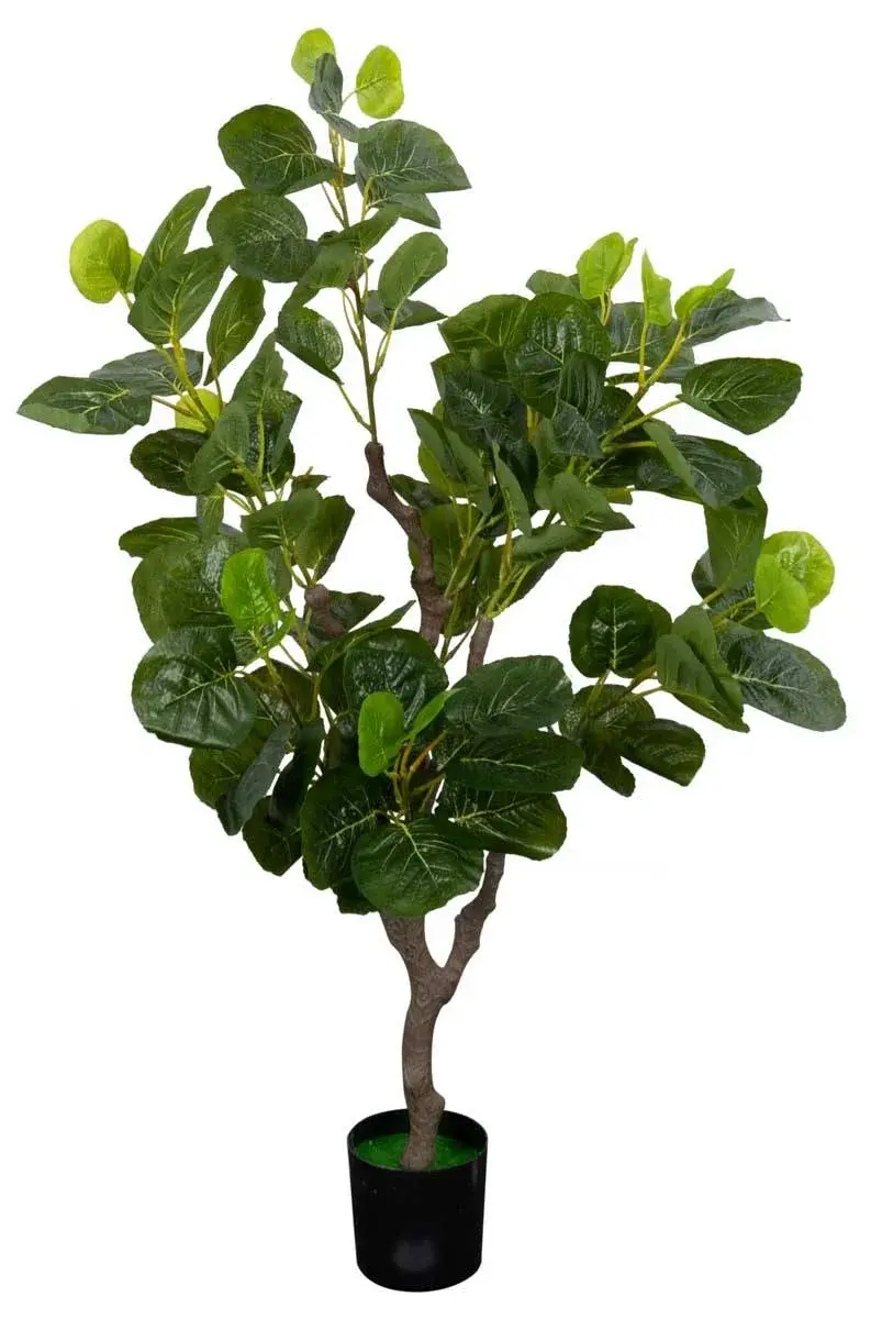 HOME-TEX Kunstig Polyscias Scutellaria-plante - Høyde 110 cm - 1 stilk med grønne blader