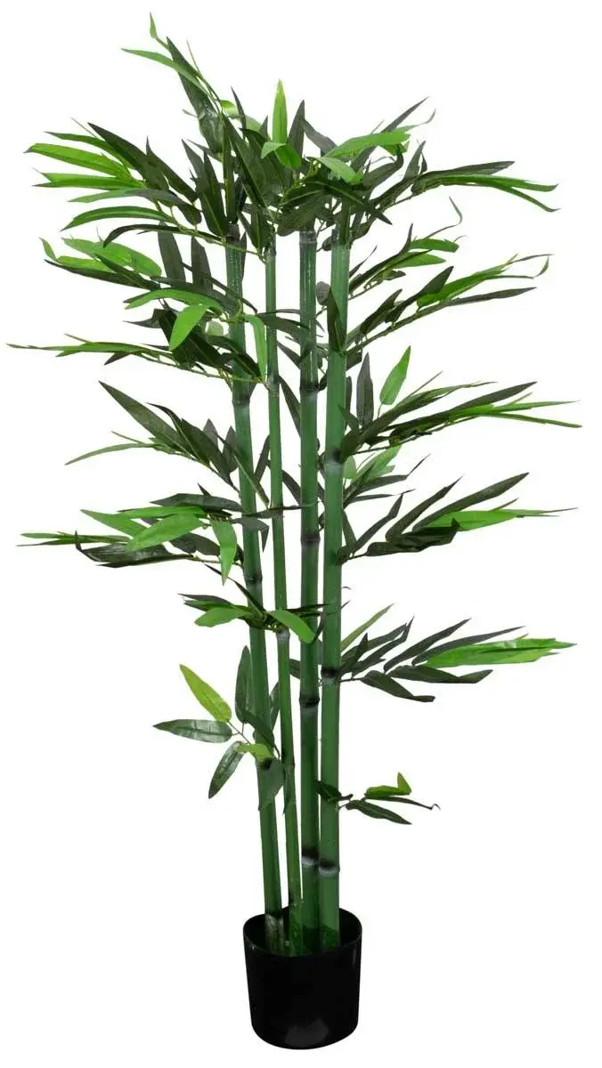 HOME-TEX Kunstig bambusplante - Høyde 130 cm - Fine, sterke bambusrør