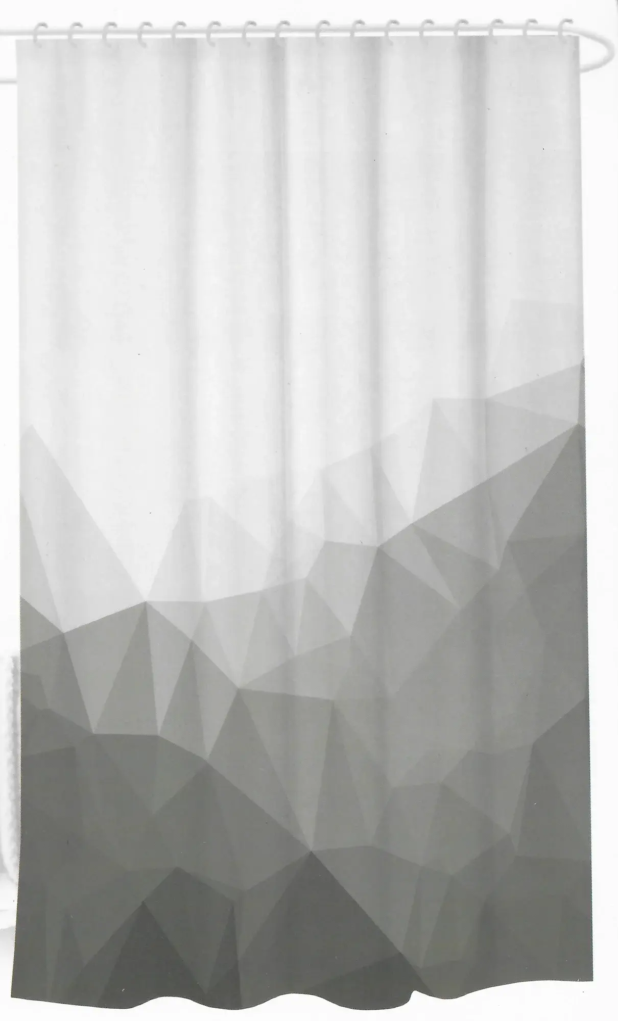 HOME-TEX Dusjforheng - 180x180 cm - Hvit og grå - Klar til oppheng