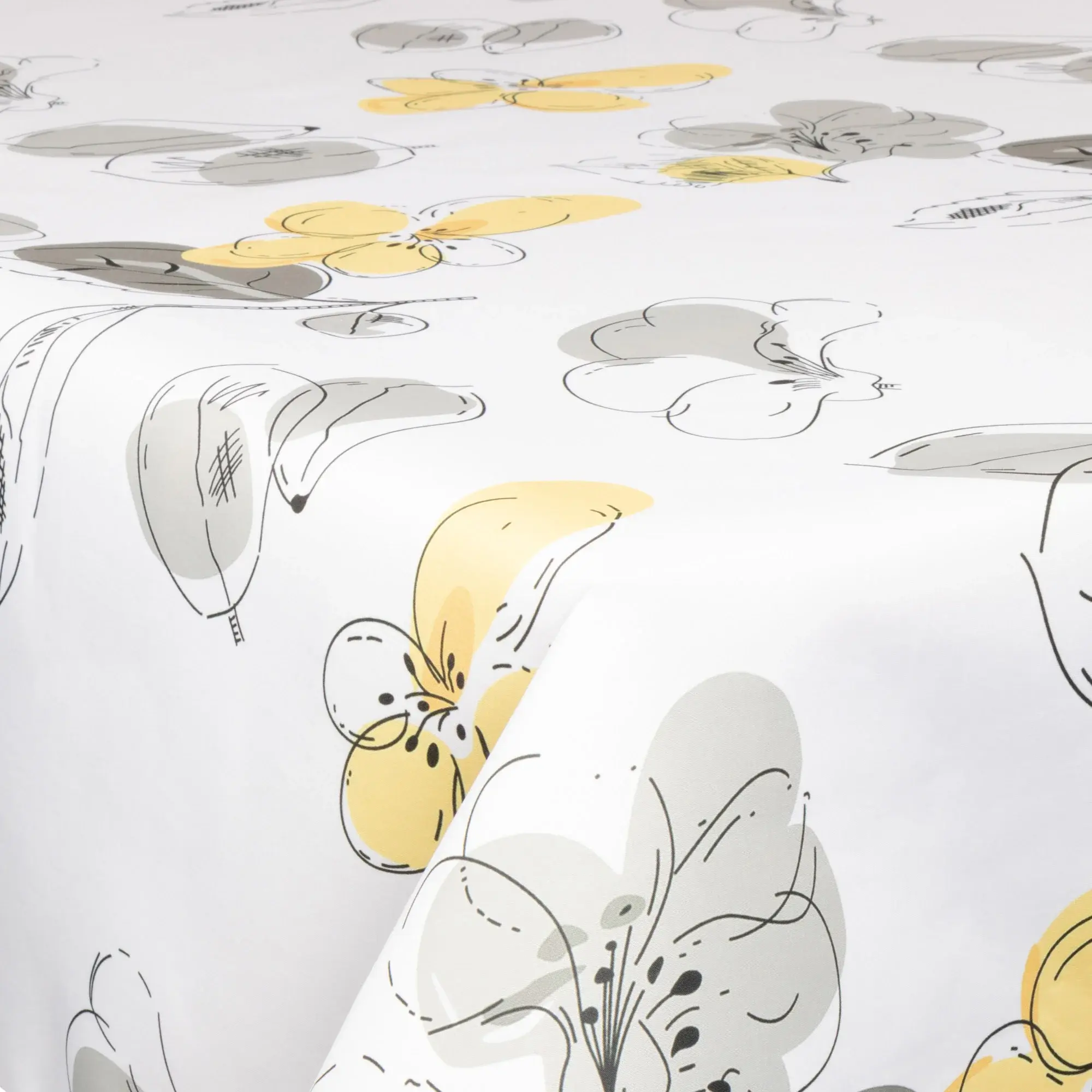 Borg Living Tekstil voksduk med akrylbelegg - 30 meter på rull - Golden Flower - 140 cm bred tekstilduk