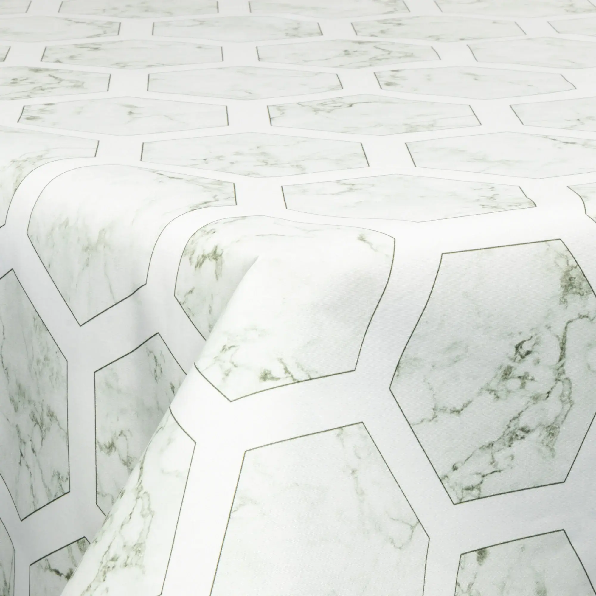 Borg Living Tekstil voksduk med akrylbelegg - 30 meter på rull - Marble beehive grey - 140 cm bred tekstilduk