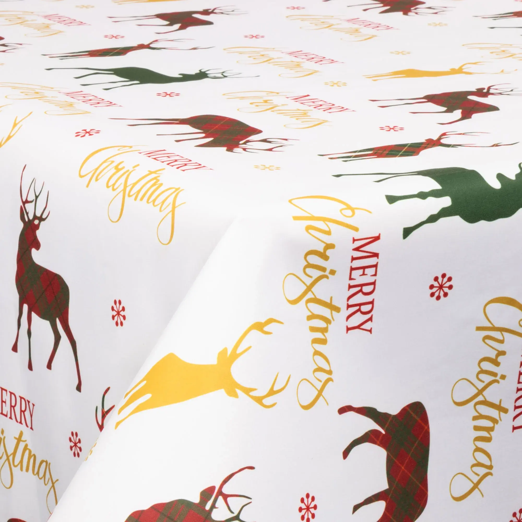Borg Living Tekstil voksduk med akrylbelegg - 30 meter på rull - Med julemotiv - Merry Christmas - 140 cm bred tekstilduk