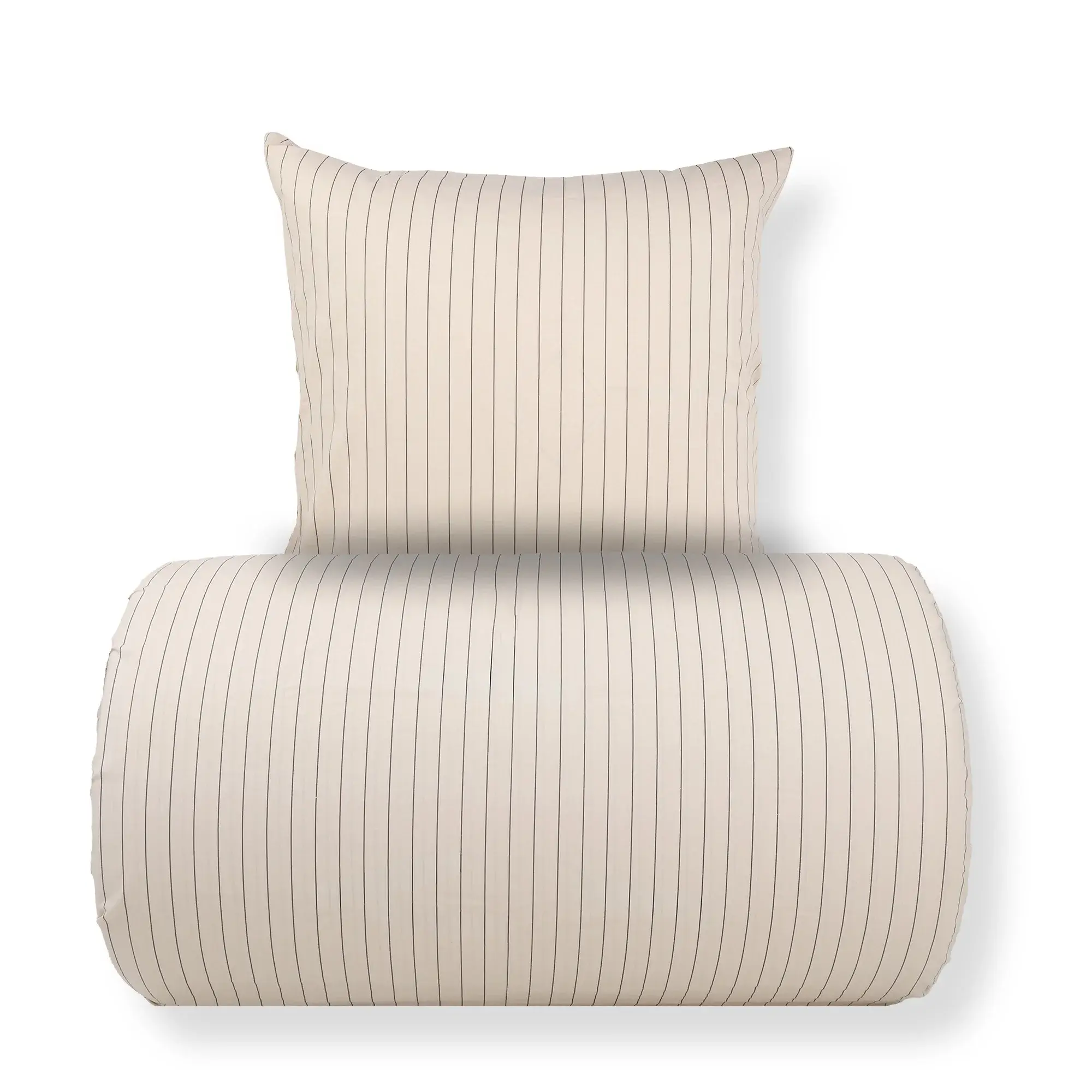 Nordstrand Home Sengetøy 140x200 cm - 100% bomull - Sandfarget med brune striper