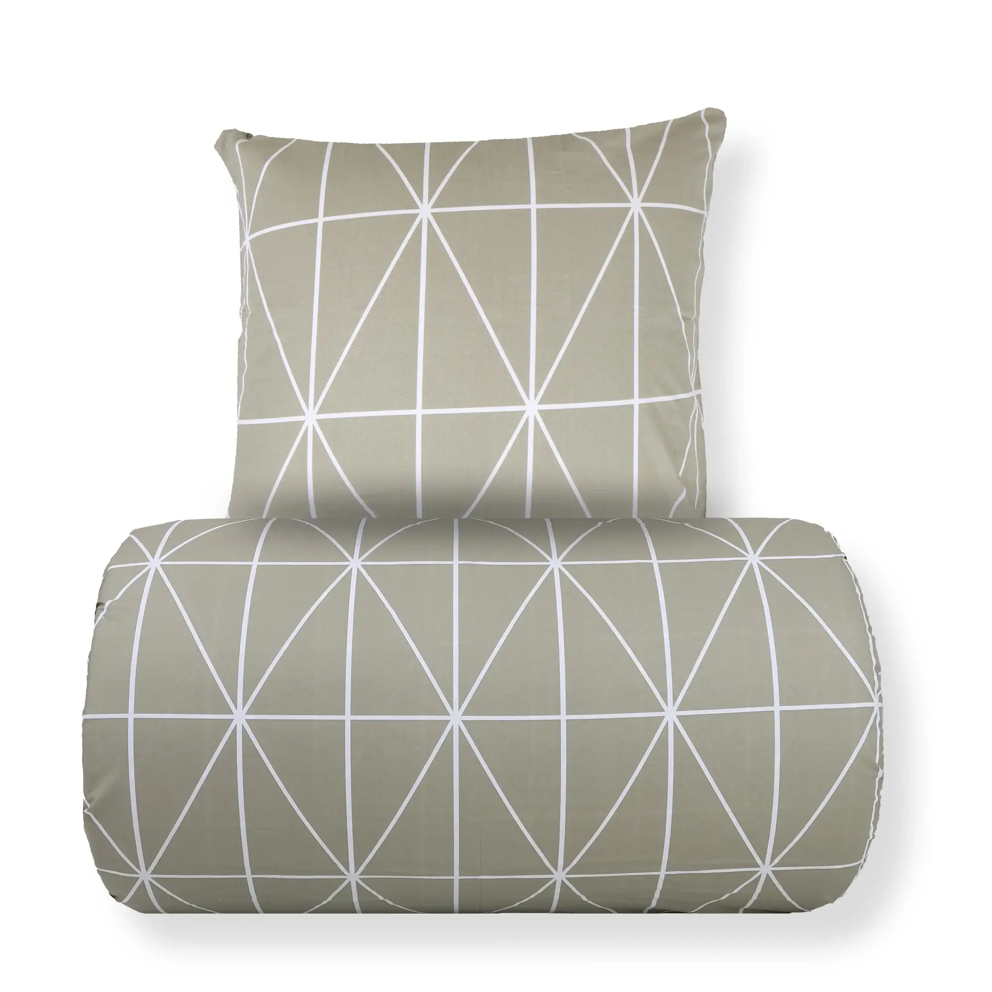 Nordstrand Home Sengetøy 140x200 cm - 100% bomull - grønt med hvitt harlekinmønster