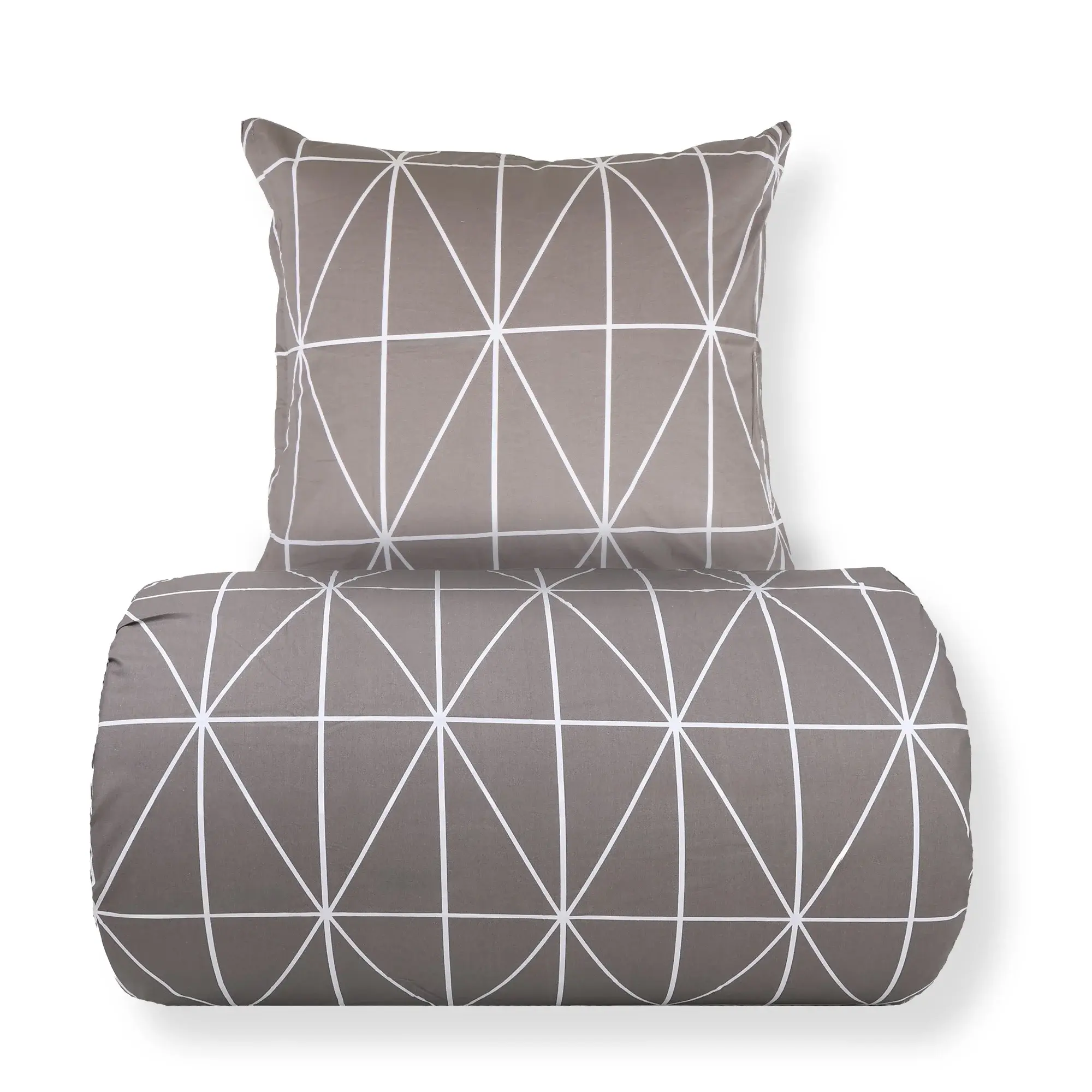 Nordstrand Home Sengetøy 140x200 cm - 100% bomull - Grått med hvitt harlekinmønster